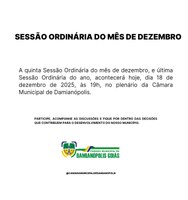 5° Sessão Ordinária do mês de Dezembro 