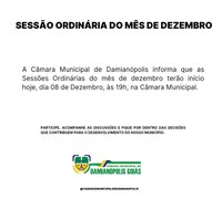 Sessão Ordinária do Mês de Dezembro 