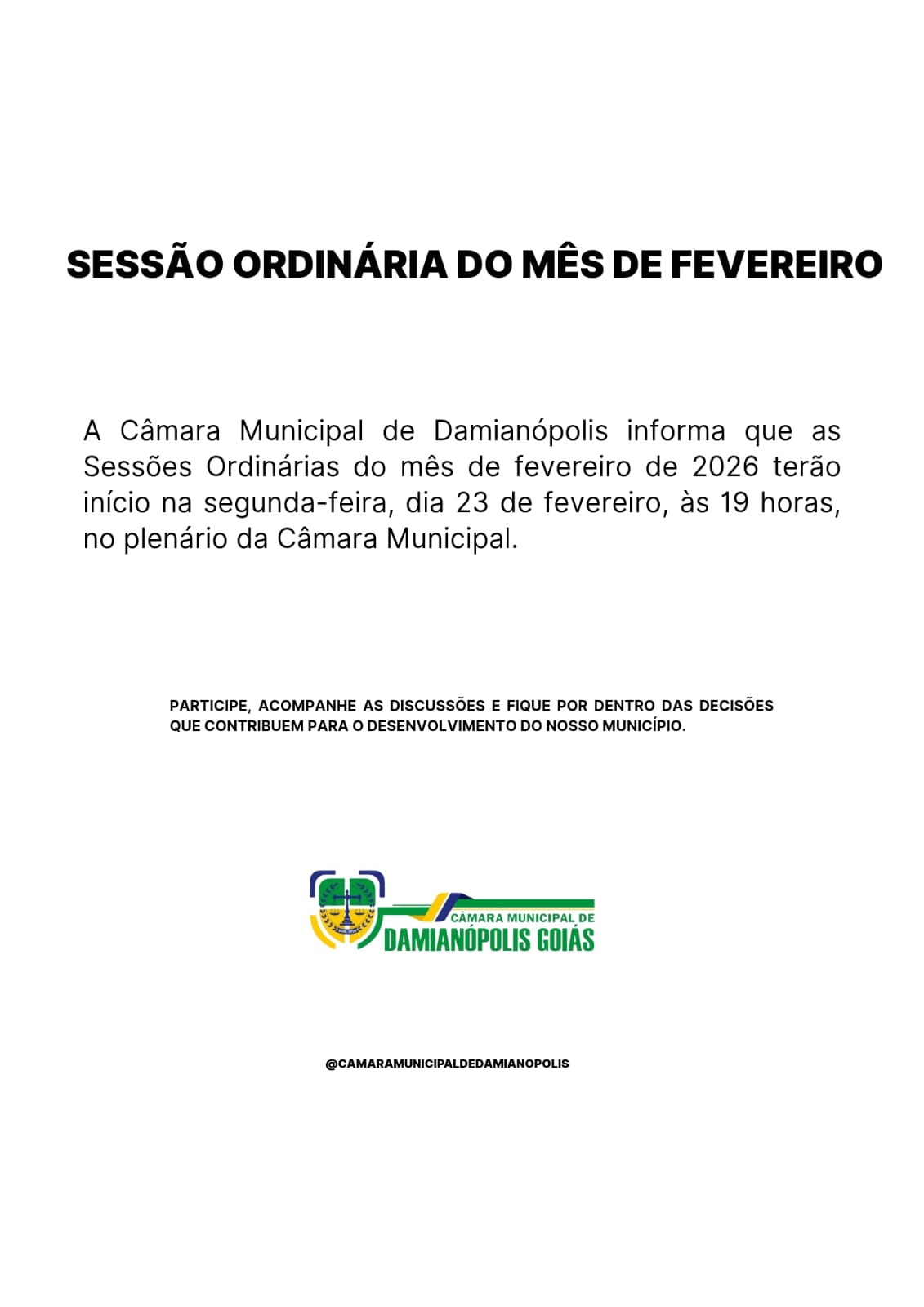 Sessão Ordinária do Mês de Fevereiro 