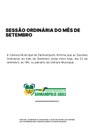Sessão Ordinária do Mês de Setembro