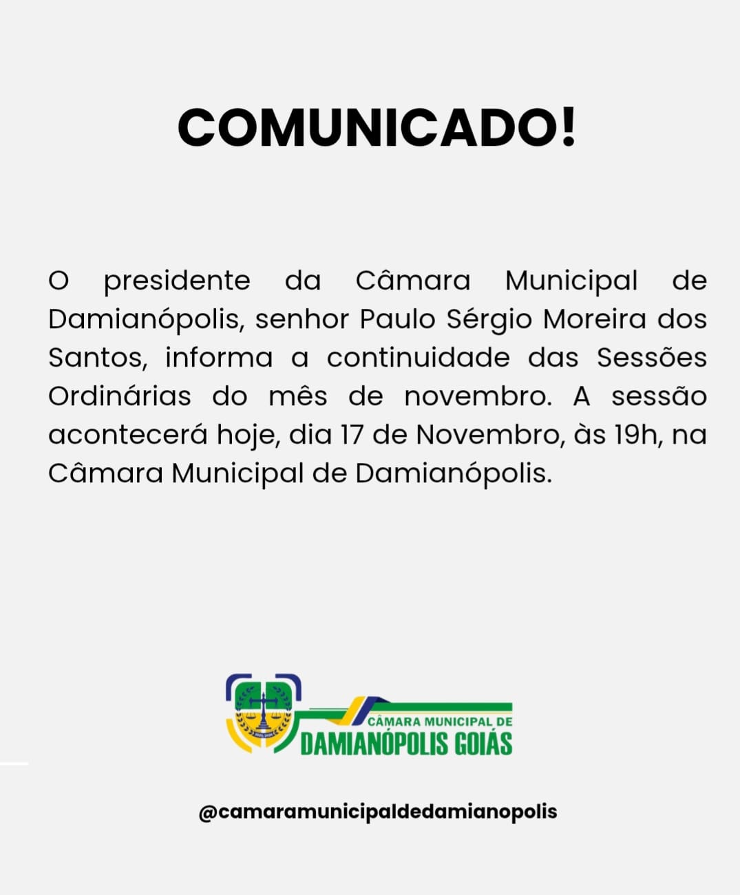 Sessões do Mês de Novembro 