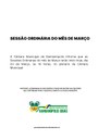 Sessões Extraordinárias do Mês de Março 