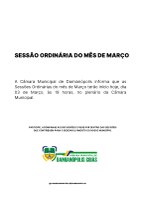 Sessões Extraordinárias do Mês de Março 