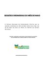 Sessões Ordinárias do mês de Maio 