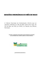 Sessões Ordinárias do mês de Maio 